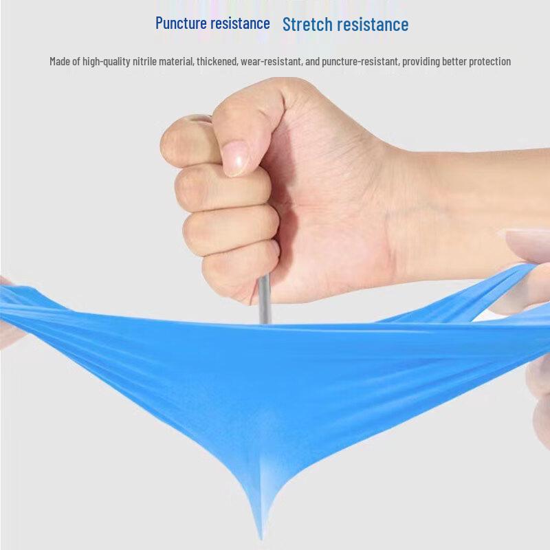 Gongba Disposable Durable Blue Nitrile Gloves, 100 Pcs/Box