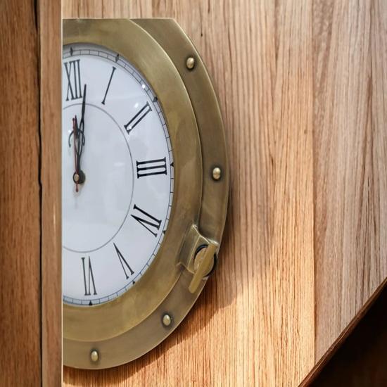 38,1 cm Nautische Maritime Schiffsuhr Marinezeit Strandstil Quarz Wanduhr Bullauge Heimdeko Geschenk, Einzugsgeschenk