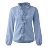 Fashion Woman Temperament Long Sleeve Ruffle Blouse Colour Comfort Shirt