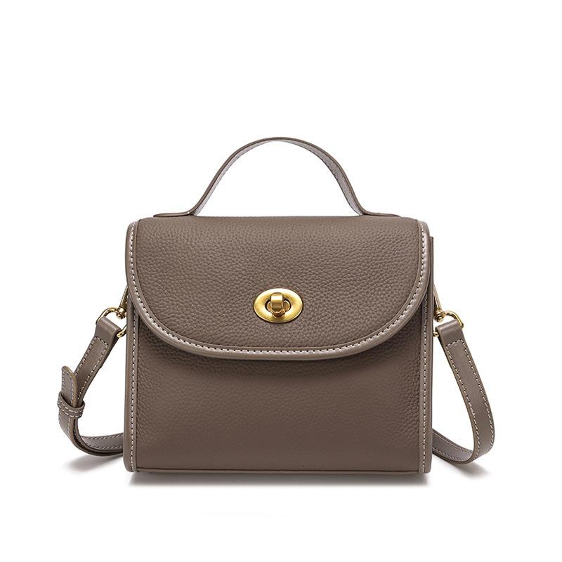 Leather Women's Bag Women's New Versatile Fashion Small Square Bag High-end Messenger Bag Women's Cowhide Handbag