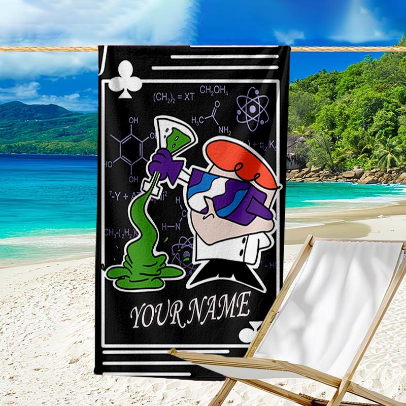 Custom Name Beach Towel Dexter Power Adventure Beach Towel, Soft Microfiber, Gift for Her/Him, Birthday, for Pool, Beach, Travel, Fan gifts