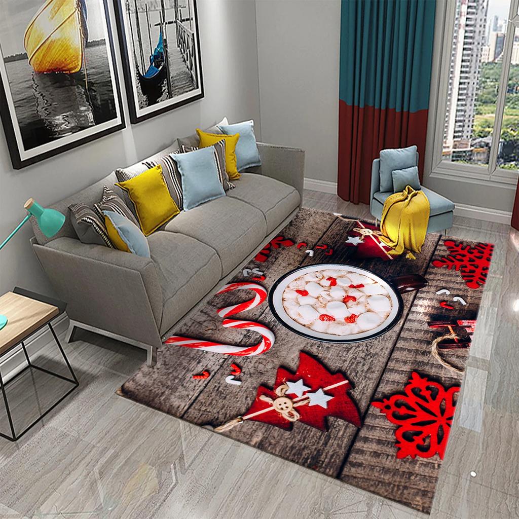 Christmas Cookies Carpet Gingerbread Man Rug Dessert Printed Rectangle Area Rugs Yoga Mats Bedroom Living Room Decor Door Mat