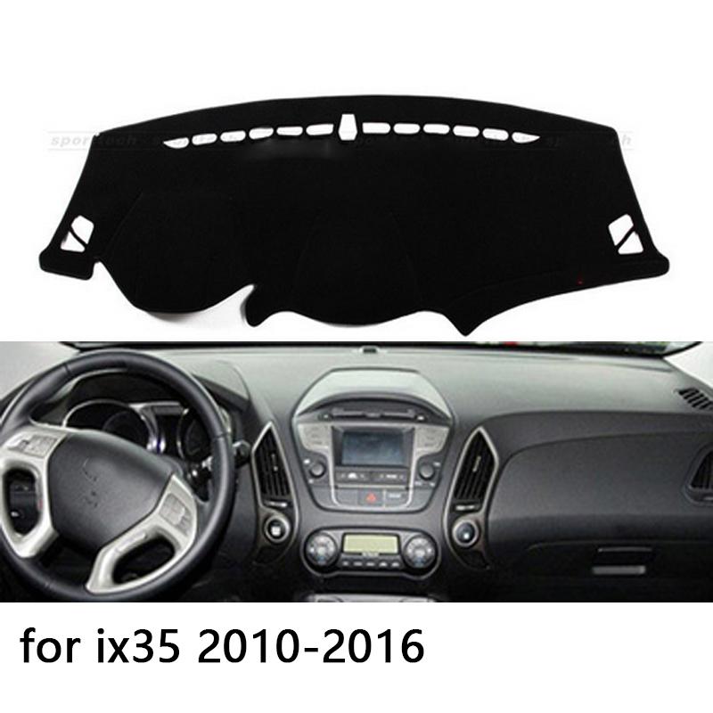 

For Hyundai ix35 Tucson 2010-2015 Right and Left Hand Drive Car Dashboard Covers Mat Shade Cushion Pad Carpets Accessories Blue Edge