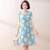 2023 Women's Short Sleeve Cotton Silk Printed Summer Nightdress