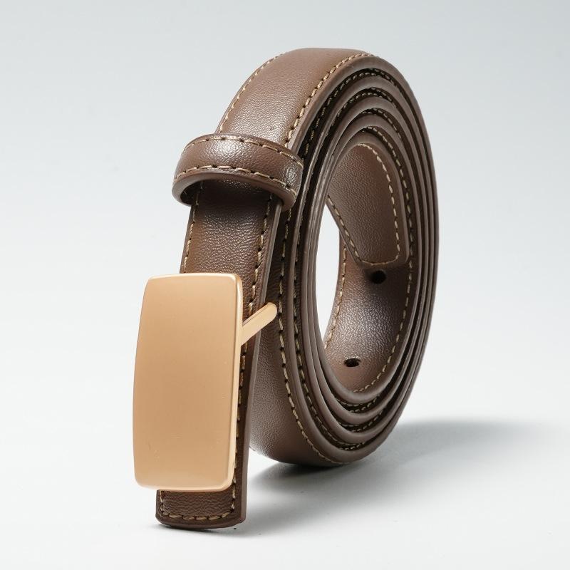 Women'S Belt Smooth Buckle Women'S Belt New Pants Band Dress Decorative Women'S Skirt Versatile Thin Belt Women'S
