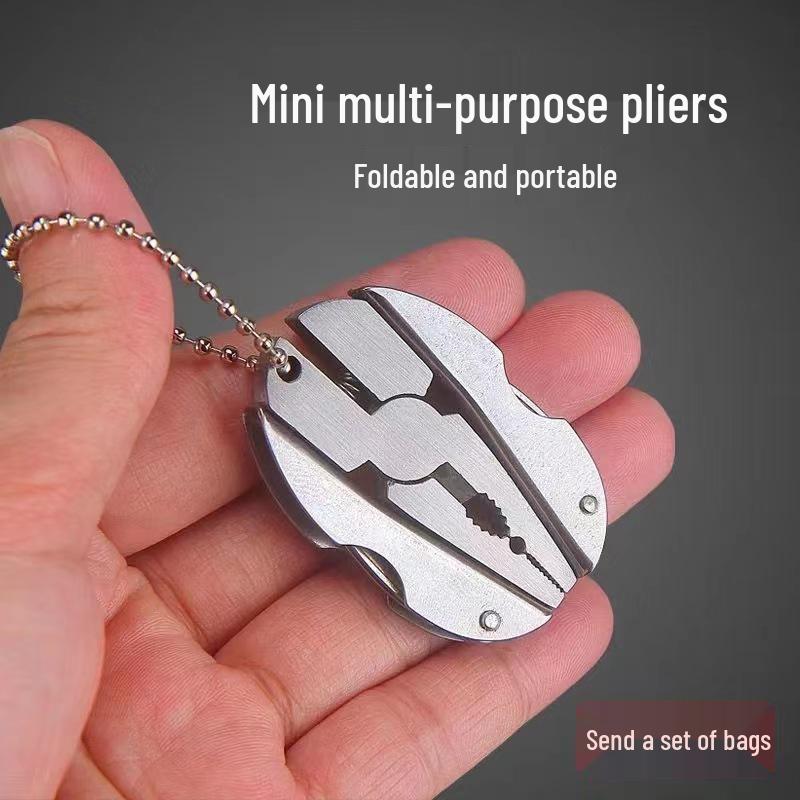 Многофункциональный Мини Складной Инструмент - Плоскогубцы Брелок - Портативный для Использования на Открытом Воздухе