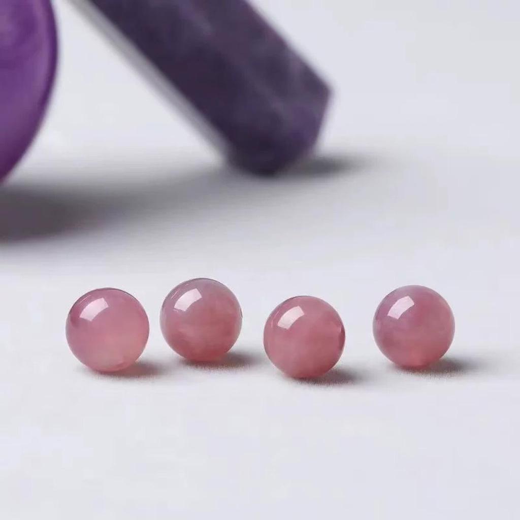 7A Natural Purple Horse Pink Crystal Round Loose Beads for DIY Bracelets & Necklaces