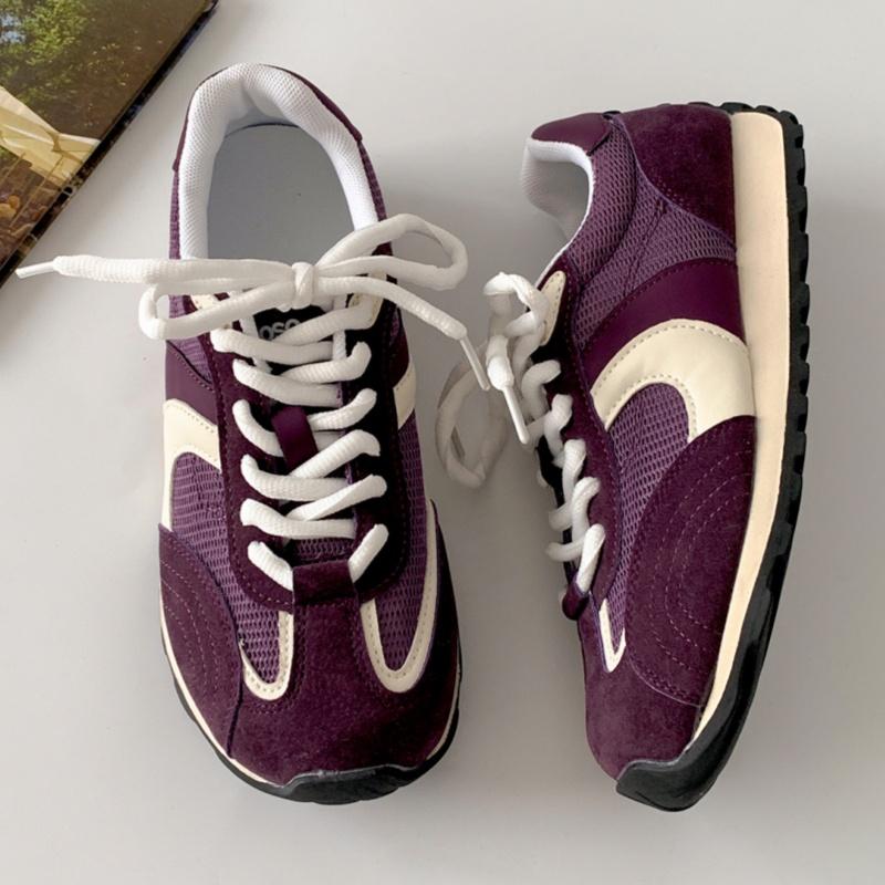 Fashion Designer Forest System Round Toe Sneakers Women 2025 Trendy Mix Color Flat Shoes New Retro Sports Shoes Casual Soft Sneakers