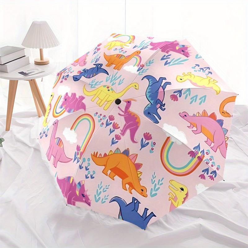 1pc Dinosaur, Rainbow Automatic Umbrella 8-Bone Design Compact Gear for Outdoor Travel, Perfect Holiday Gift  Y250827054