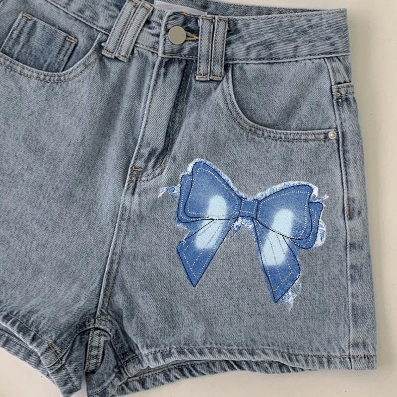 1PC Costurar para Roupas Patches de Jeans Patch de Bordado Grande Sapatos Esportivos Forma de Urso DIY Estrela de Cinco Pontas Gravata Borboleta