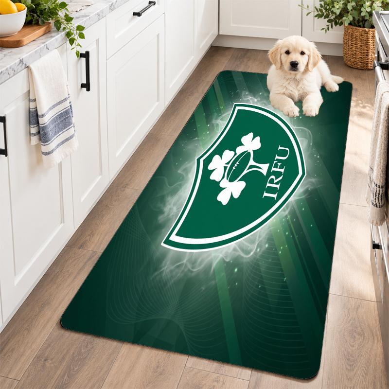 Flannel Kitchen Mat Ireland Rugby Soft Area Rug Non Slip Floor Carpet Home Decoration