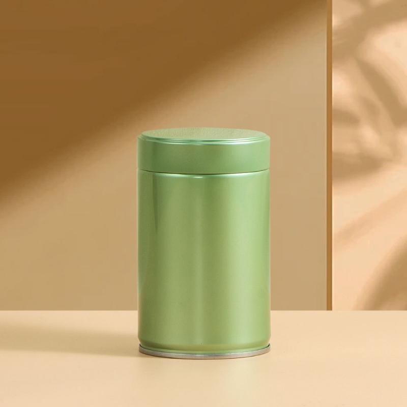 Airtight Tinplate Tea Canister Storage Container For Leaf Tea Bags Matcha Powder Sealed Pantry Organizer Kitchen Tea
