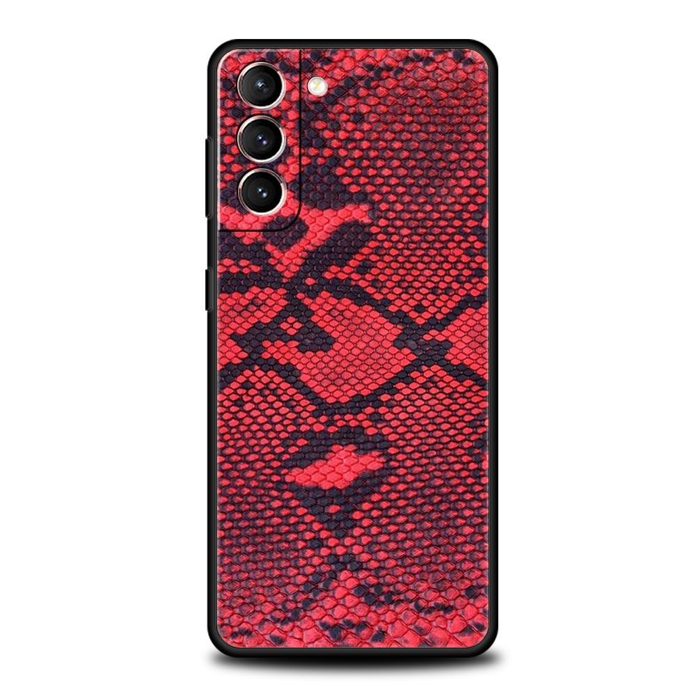 Pretty Luxury Snake Skin Phone Case For Samsung Galaxy S24 S23 S22 S20 Ultra S21 FE 5G S10 S9 Plus S10E Soft Silicone Cover
