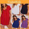 Stylish Women's Summer Short Sleeve Blouse In Vibrant Colors Plus Size Casual Tunic