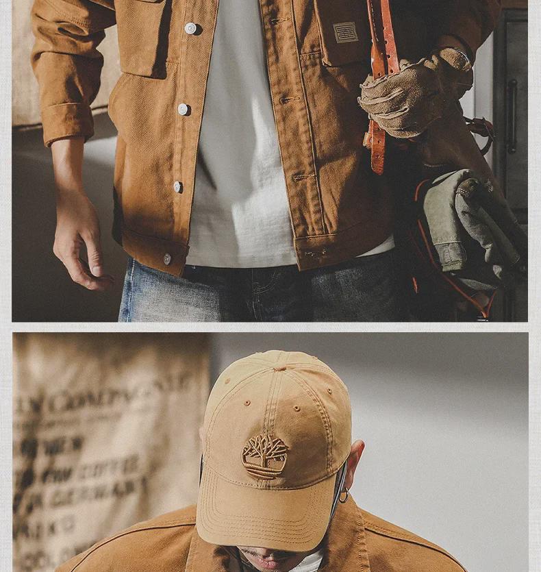 Men's American Heavyweight Retro Denim Jacket - Trendy, Loose-Fit Workwear for Spring and Autumn.