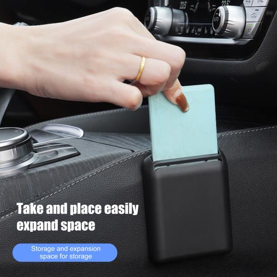 Card Storge Case, Car Seat Side Pocket Organizer, Mini Sticky Storage Bag for Auto Door Window Console, Vehicle Seat Gap Filler for Highway Pass, Gas