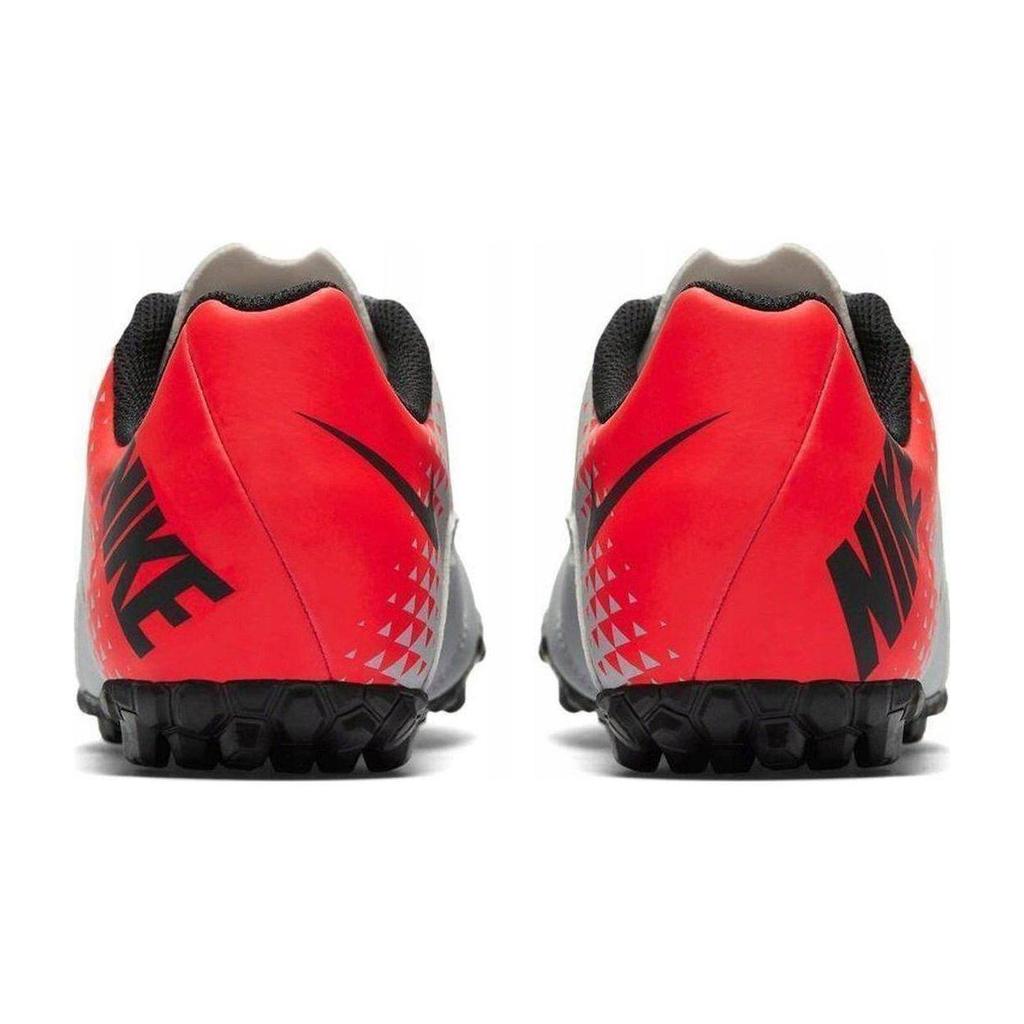 Nike Bomba Slip Resistant Cushioning Abrasion Resistant Low Top Kids' Soccer Shoes Gray Red Kids' 826488-006