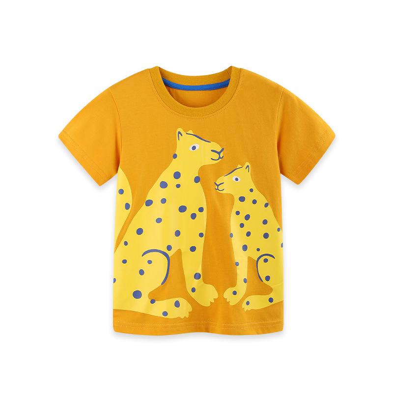 Summer Kids Animal Print Round Neck T-shirt - Short Sleeve Boys Fashion 2Y