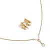 NINA RICCI Earing set Necklace Plated Gold/Rhinestone 4.1g Women Used