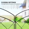 Steel Decorative Outdoor Picket Fence Panels Set of 4, Black