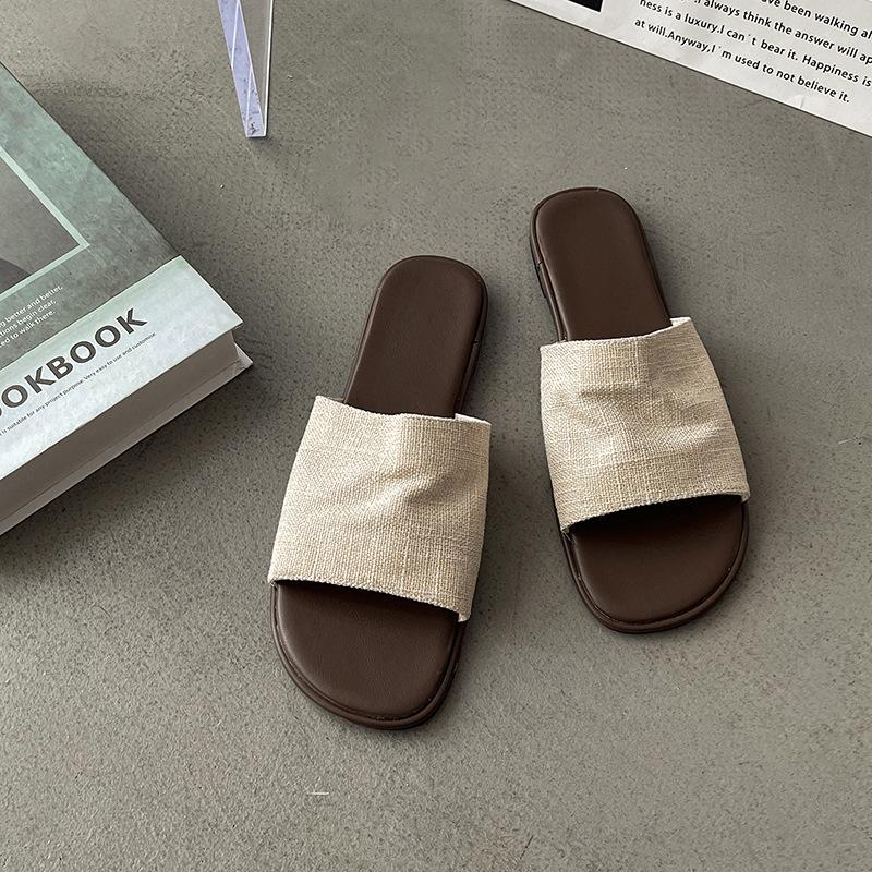 Retro Mori sandals slippers women's 2025 summer new wear soft-soled beach vacation style flat sandals