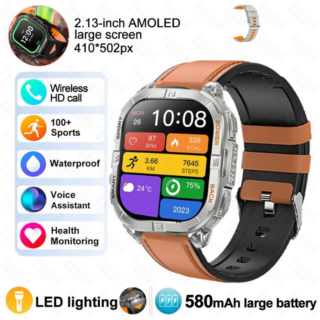 New Smart Watch GPS Outdoor Barometric Compass LED Flashlight 580 MAH 3ATM Waterproof 100+ Sports Mode Health BT Call Smartwatch