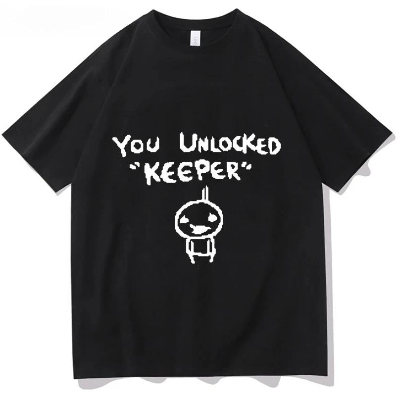 Hip Hop Binding of Isaac Print Tshirt Unisex Women Oversized You Unlocked Keeper T Shirt Cotton Tee Hip Hop Tshirt Tops Streetwear