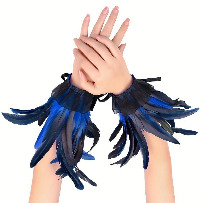 Meier Tribal style grids polyester full gloves women s feather gloves королевский синий