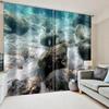 Cheap 3D Print Sunset Natural Scenery Island Stone Free Shipping 2 Pieces Window Curtain Living Room Bedroom Two Drape Decor