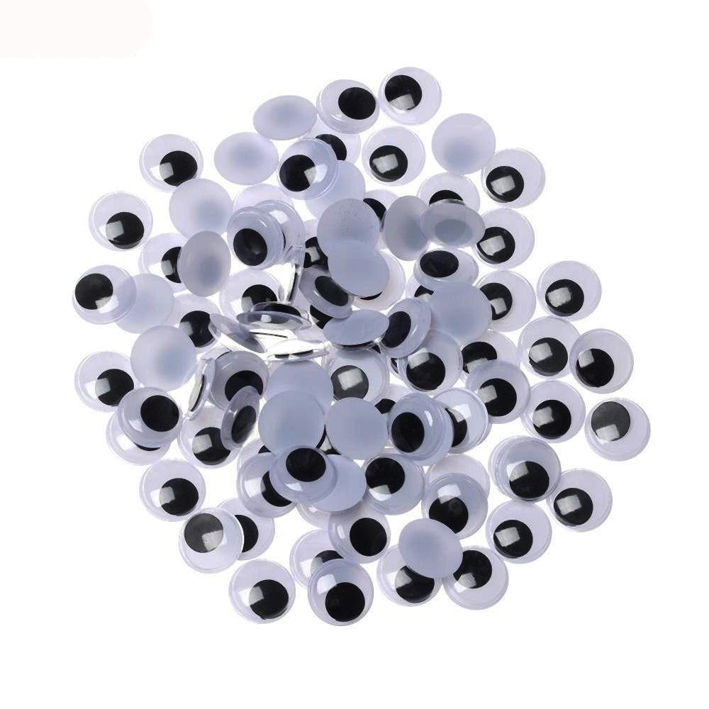 30/100pcs/bag Plastic Wiggling Moving Eyes Black&White Kids Stuffed Animals Plush Eyes