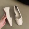 Fashion SUOJIALUN Spring New Brand Women Flat Shoes Fashion Round Toe Shallow Slip oN Ballerinas Shoes Soft Low Wedge Heel Boat Shoes
