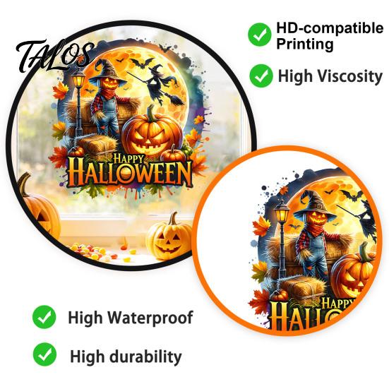 Holiday Gift for Friends Halloween Static Sticker, Cartoon Candy Jar/Scarecrow Shape Window Clings, DIY Wall Decor PVC Removable Decorative