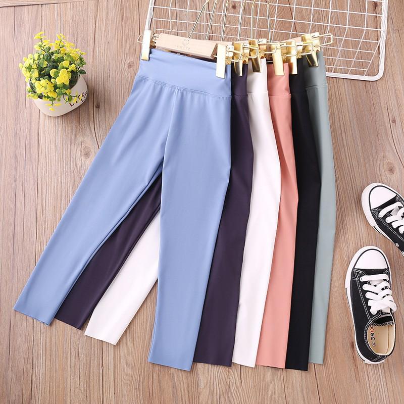 Girls' High-Waisted Shark Leggings - Spring/Autumn Korean Style Yoga Pants for Kids
