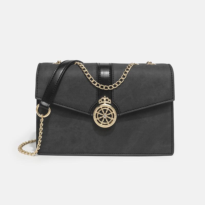 

Корейские повседневные синие сумки на плечо с клапаном, женские сумки-кроссбоди на цепочке из ПУ кожи для женщин, модные черные сумки через плечо