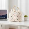 Floral And Plaid Design Vintage Corduroy Insulated Lunch Bag C225