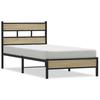 Bed Frame without Mattress Sonoma Oak Finish 90 x 200 cm Engineered Wood