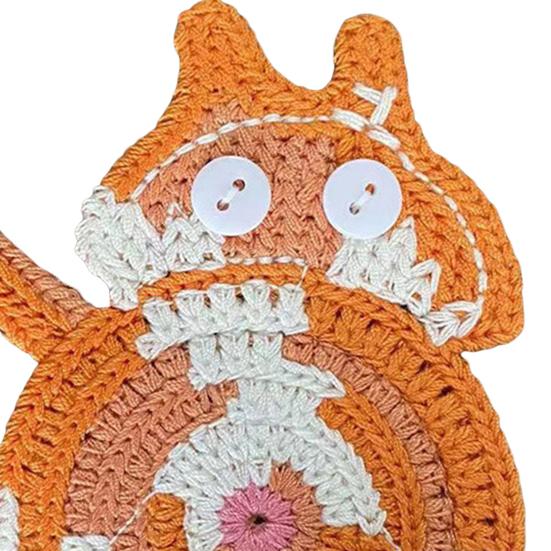 Funny Cat Butt Coasters Playful Knitted Drink Pads Heat-resistant Placements