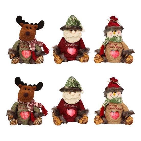 Christmas Gift Bag Santa Claus Deer Snowflake Shape Candy Bag Zipper Design Reusable Fabric Xmas Storage Bag