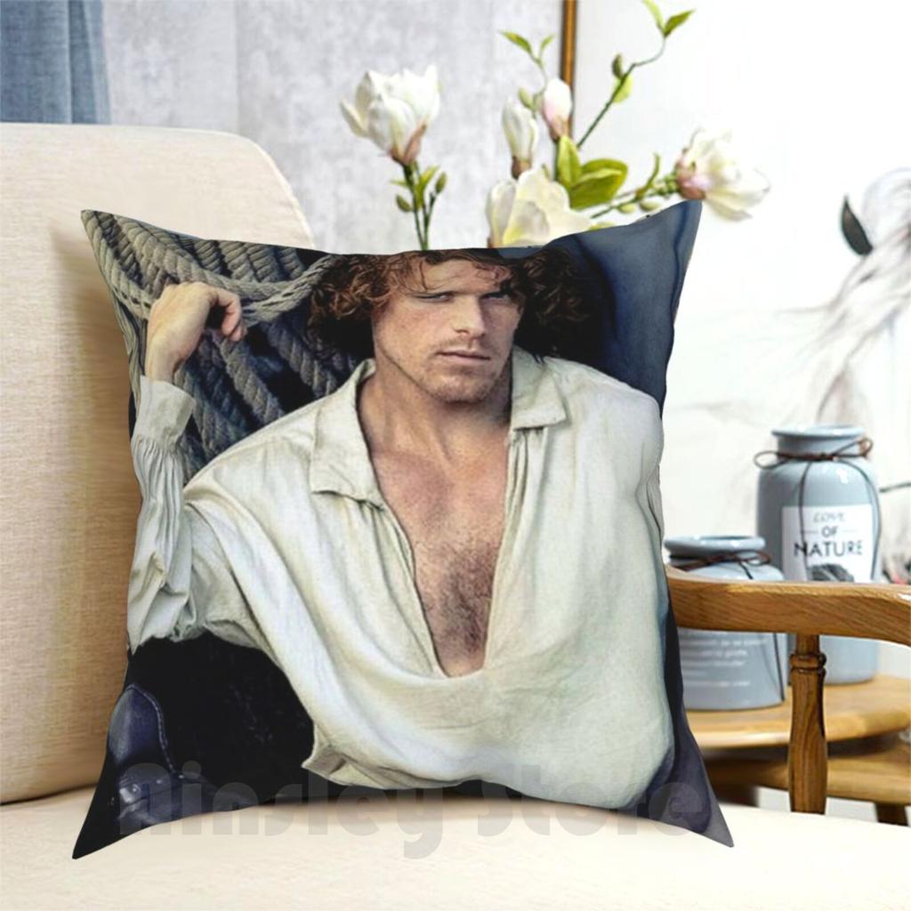 Federa per Cuscino Sam Heughan Stampata Casa Morbida Fai da Te Copricuscino Sam Heughan Attore Hollywood Caitriona Balfe James Fraser Jamie