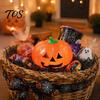 Focus Improvement Sensory Tools Halloween Glitter Pumpkin Stress Ball, Head Squeeze Toy for Anxiety Relief Relief, Creepy Fidget Party Favors
