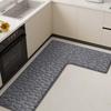 Simple L-shaped Kitchen Floor Mat Corner Absorbent Foot Mat Dirt-resistant Wear-resistant Flannel Floor Mat Bathroom Door Mat