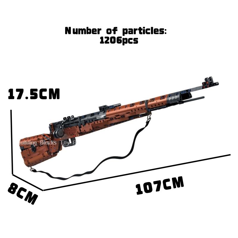 City Technical Police Military Toy Gun Sniper Rifle Building Blocks 98K Assault Rifle Assembly Brick Toy For Kids Christmas Gift no original box