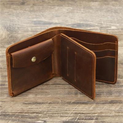 Genuine Cowhide Leather Trifold Wallet for Men Credit Card Holder Purse Large Capacity Classic Mens Leather Wallet with Coin Pocket Durable Daily Use