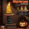 Witch Hat Lamp Resin Desktop Ornament Halloween Decorations USB Powered Creative Table Lamp Night Light for Home Bedroom Decor