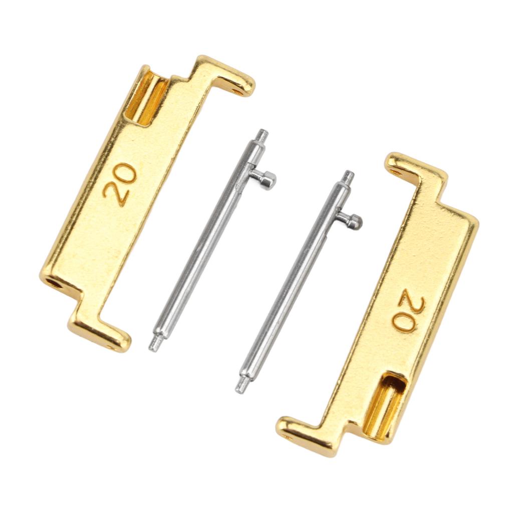 1 Pair Metal Watch Band Adapter 20 To 22mm Watch Strap Connection Adapter with Spring Bars Gold A