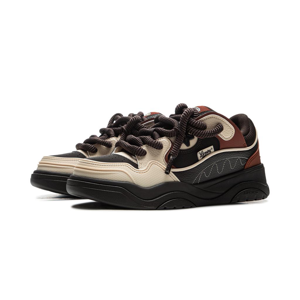 Li Ning Journey 2.0 Thick Sole Sneakers Men Sneakers Beige Brown Black AGCU091-12