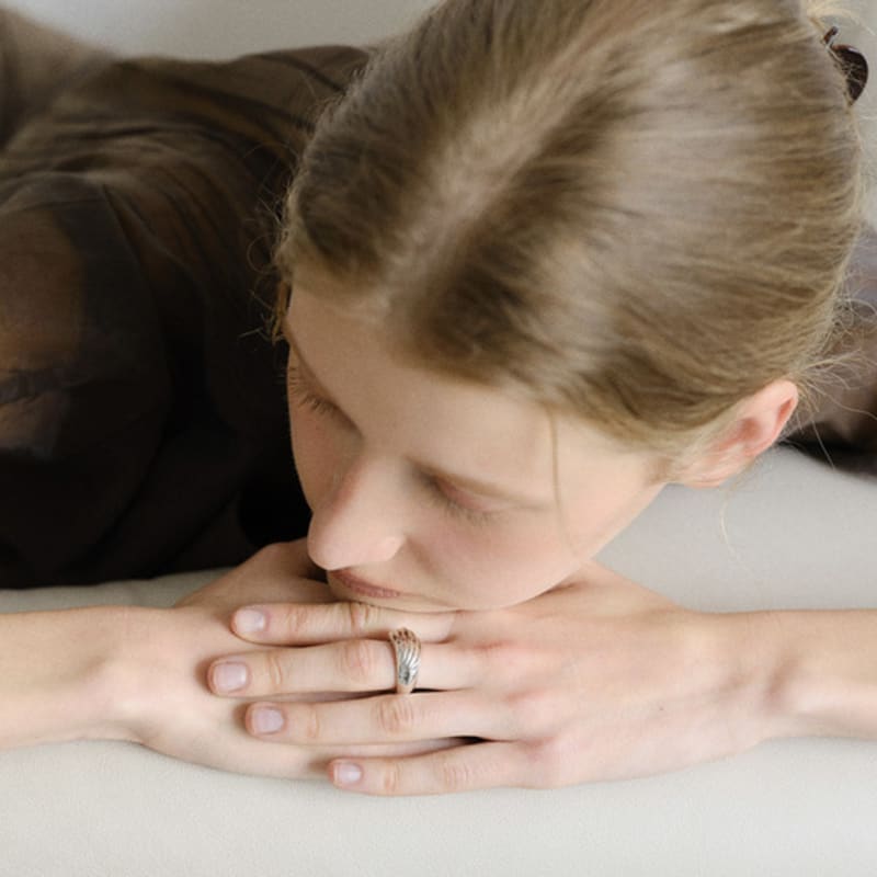 ovbeige [VEI] 925silver BOWL BOLD RING