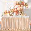 Table Skirt Thickened Anti-wrinkle Polyester Fiber Polyester Cloth Wrinkled Table Skirt Birthday Party Decoration Dessert Table