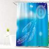 Feather Green Shower Curtain Liner Dreamcatcher Fabric Shower Curtain Waterproof Bath Curtain with Hooks Stall Home Decoration