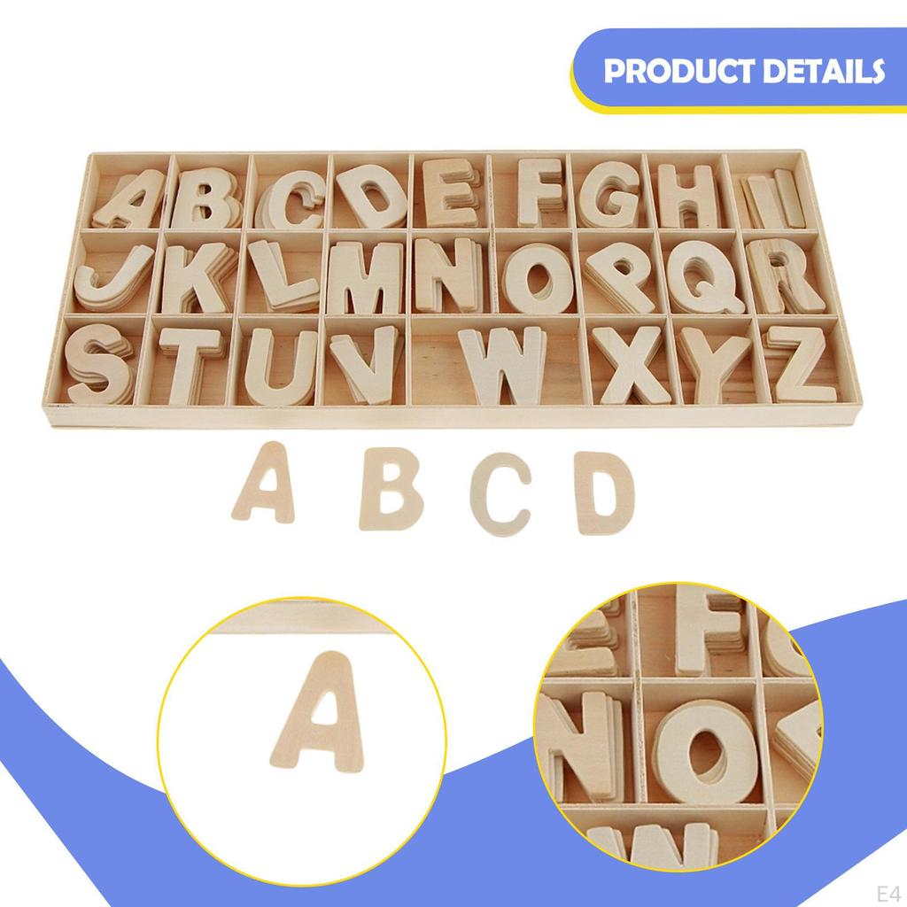 Alphabet Letters Made of Wood – Educational Toy for Spelling Unfinished Wooden